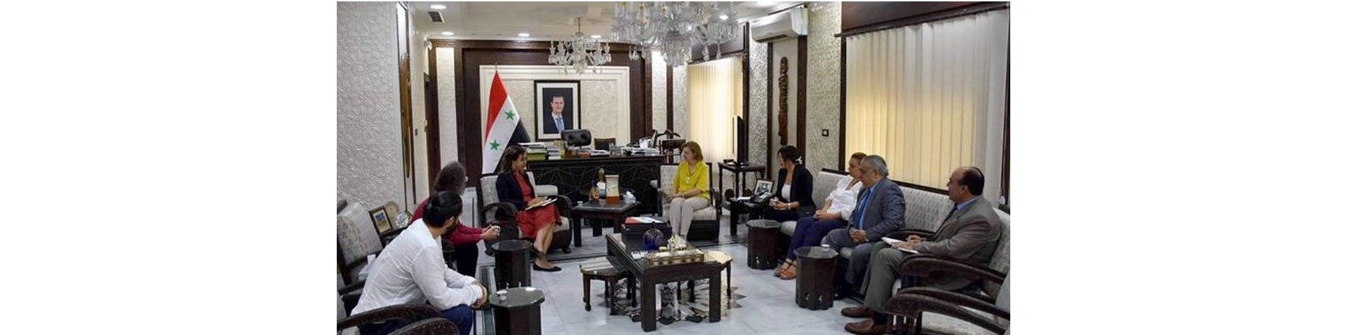وزيرة الثقافة السورية تبحث مع وفد جمعية البندقية مجموعة من المشاريع الثقافية 