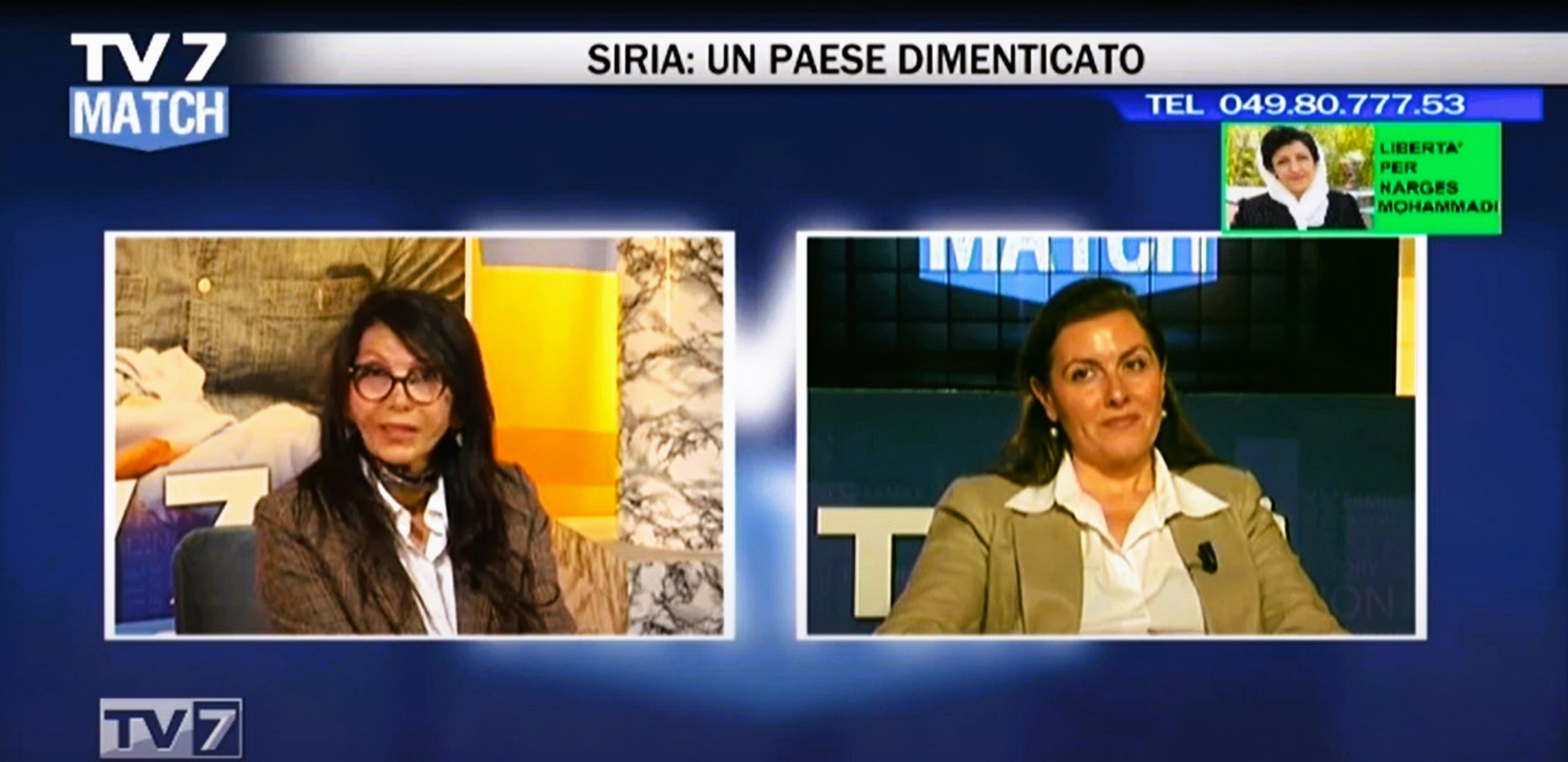 مقابلة التلفزيون الإيطالي مع جمعية البندقية الصداقة الإيطالية العربية و ضيفتهم المهندسة ماريا سعادة