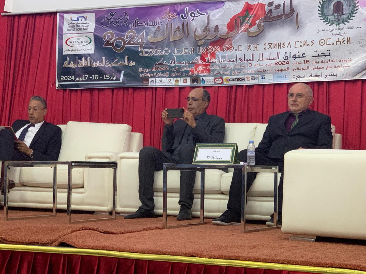 L’intervento dell’ingegnere Paolo Capuzzo, presidente dell’associazione Al-Bunduqyya Assadakah Italo Araba, nel congresso internazionale di Meknes- Marocco