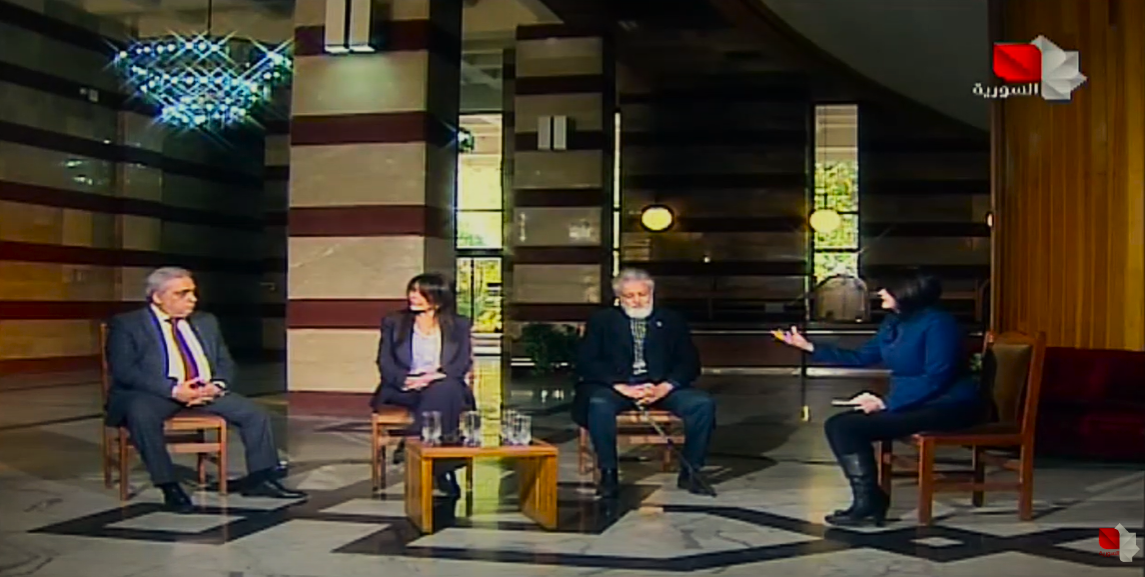 المقابلة التلفزيونية التي أجراها التلفزيون الرسمي العربي السوري لوفد البندقية الصداقة الايطالية العربية